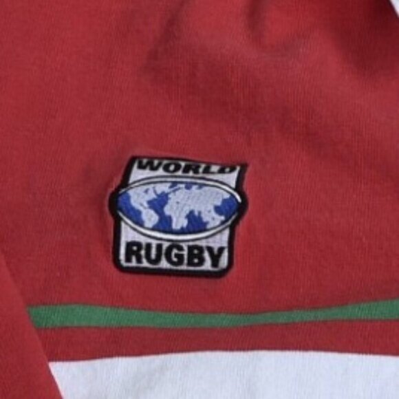 Barbarian Rugby Wear Wales Long Sleeve Striped Red Polo Athletic XXL - Picture 4 of 8